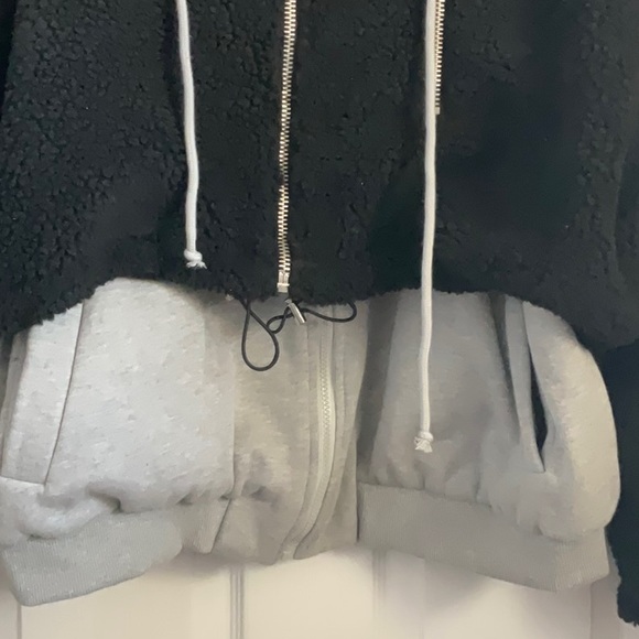 Fashion Nova oversized Sherpa double winter hoodie zip up sz M - Picture 5 of 11